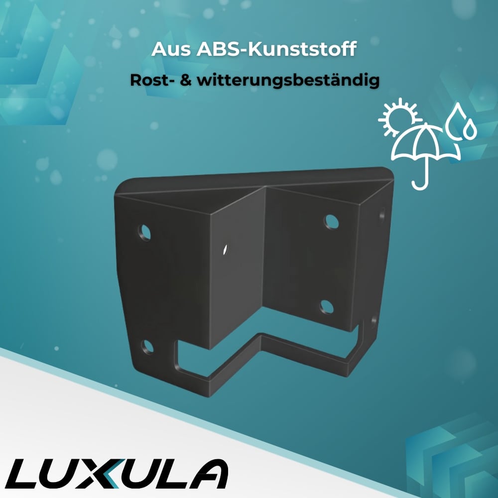 LUXULA Eckwandhalterung für Fluter LX400190, 191, 192, 193, schwarz