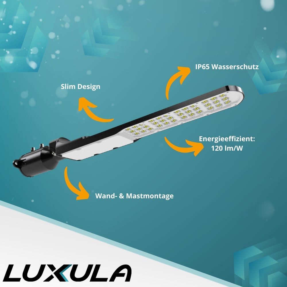 LUXULA LED-Straßenleuchte, SLIM, EEK: E, 100W, 12000lm, 5000K, IP65