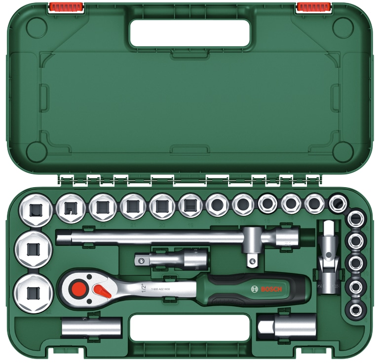 BOSCH 1/2" Ratschen-Set, 1600A02Z9F, 25-teilig