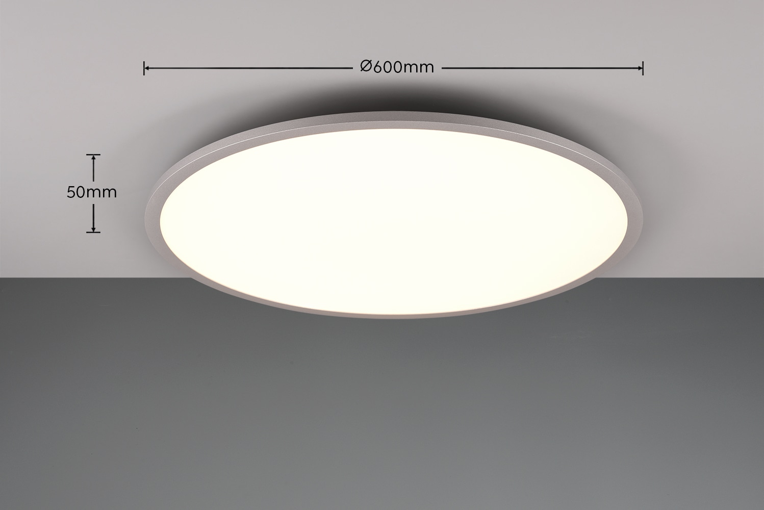 TRIO LED-Deckenleuchte Yuma 641719287 Titanfarbig, 35 W, 4200 lm, CCT, 4 W RGB