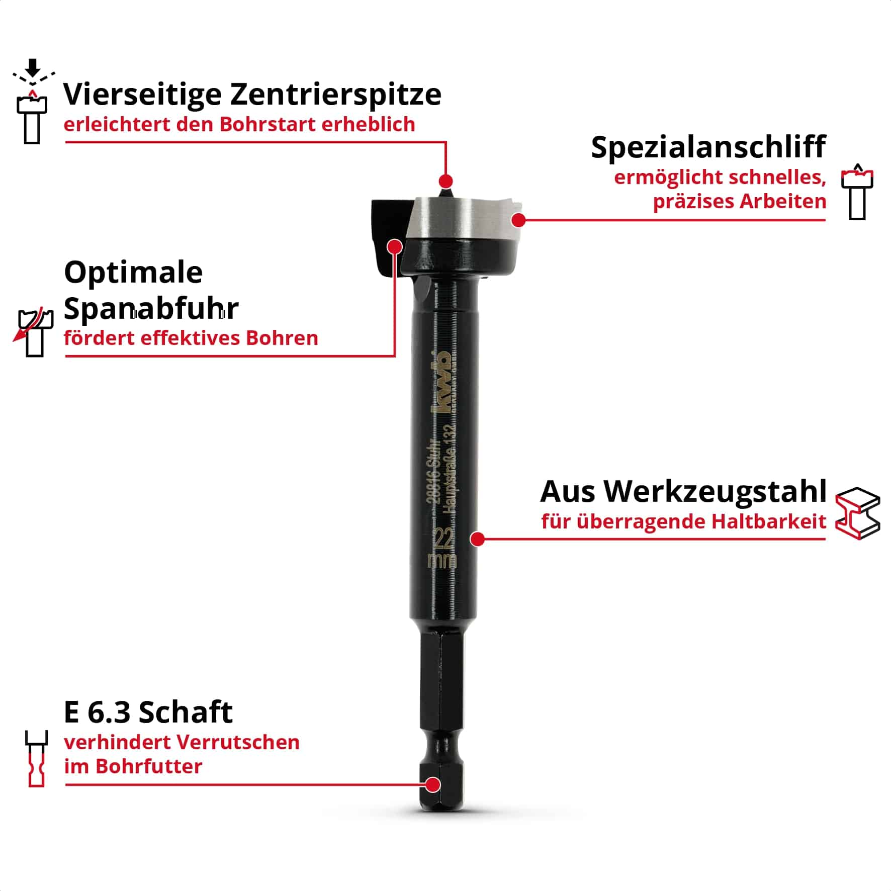 KWB Forstnerbohrer, 706422, 22 mm