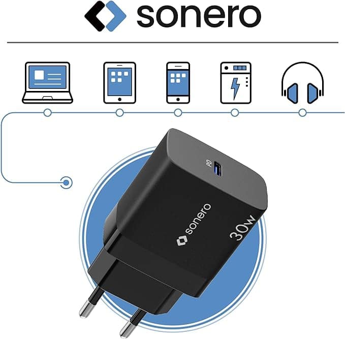 SONERO USB-C GaN Ladegerät X-PS105, 1 Port, 30W, schwarz