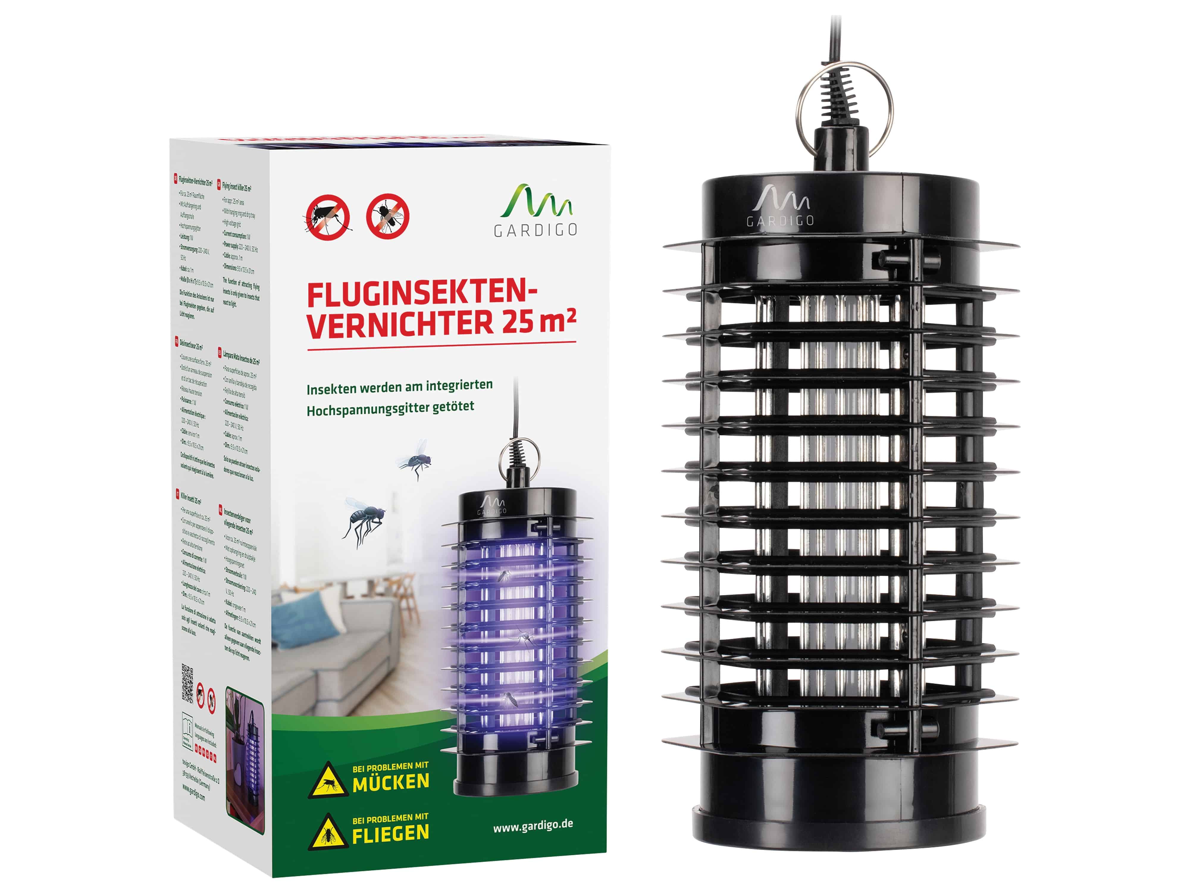 GARDIGO UV-LED Insekten-Vernichter 62331, 25 qm Innenraum