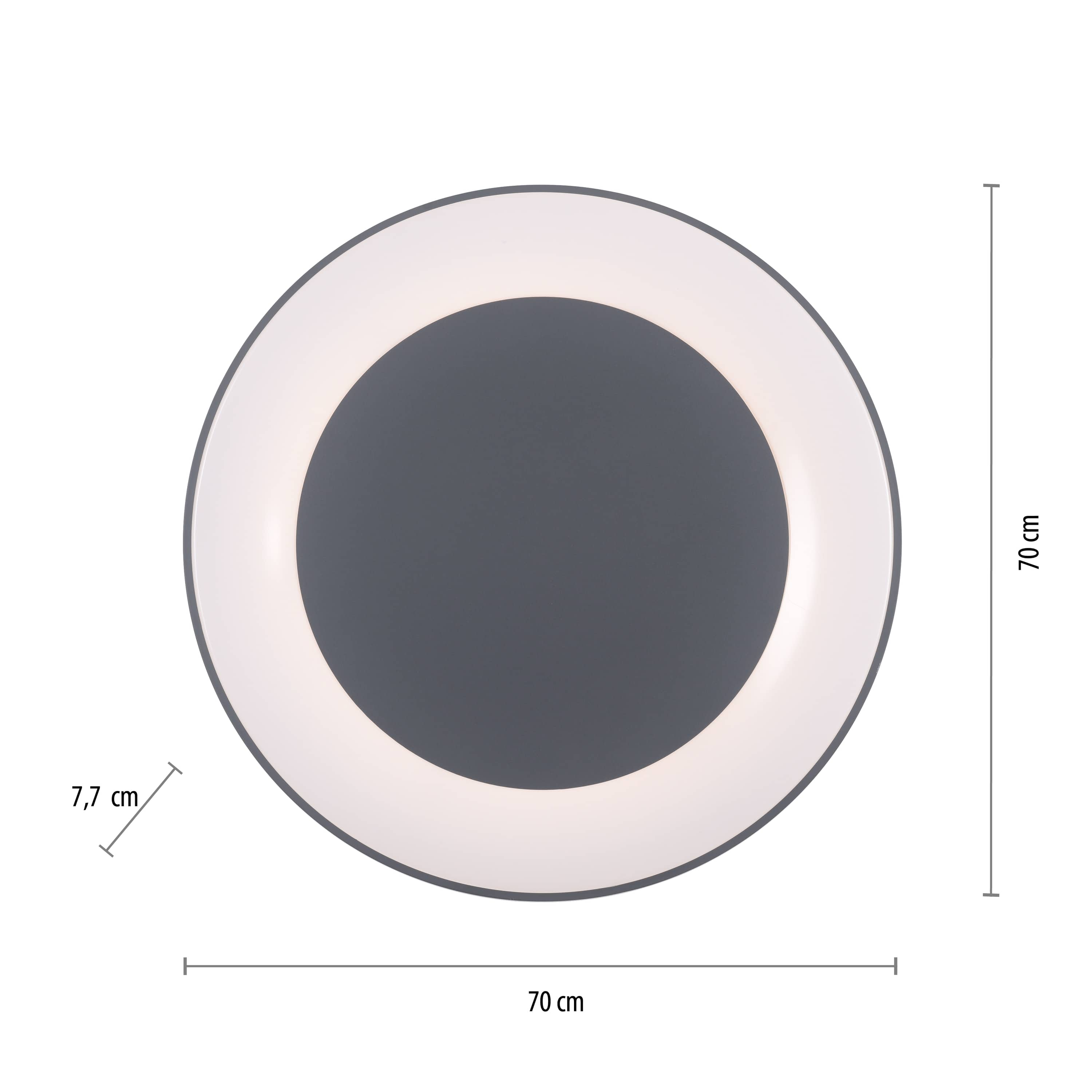 JUST LIGHT LED-Deckenleuchte 14327-18 grau, 54 W, 6600 lm, CCT