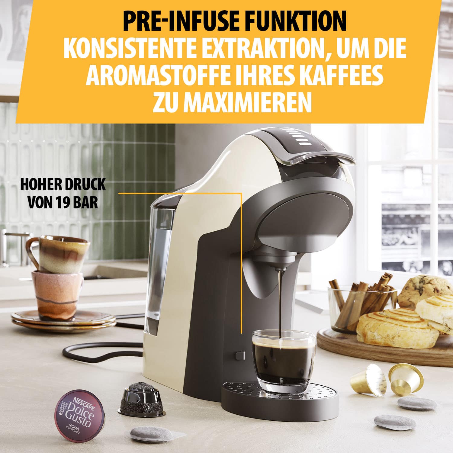 TRISTAR Multi-Kapsel-Kaffeemaschine CM-2301, 1400 W, 0,6 L