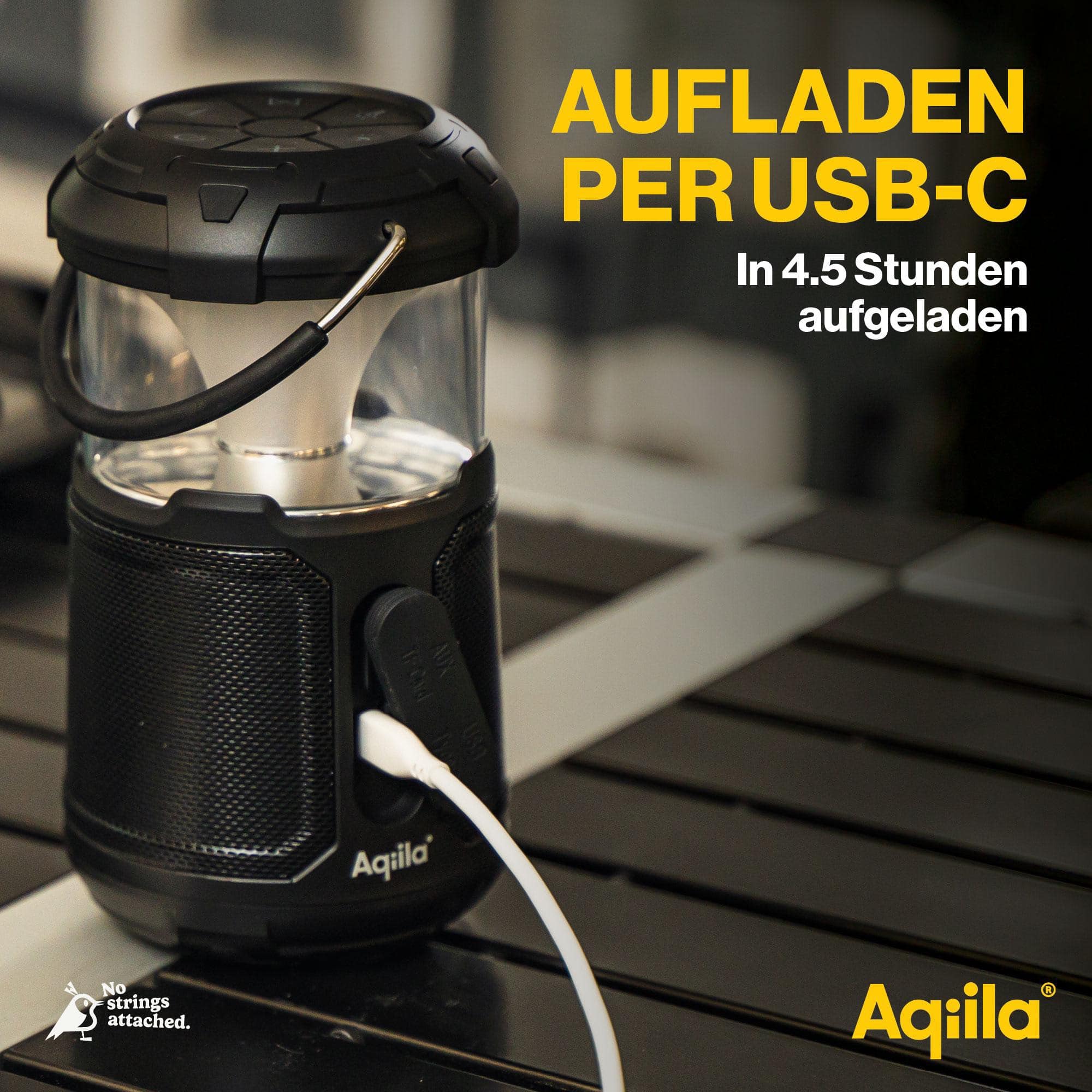 AQIILA Powerbank B10, 10.000mAh, mit Lautsprecher u. Campingleuchte