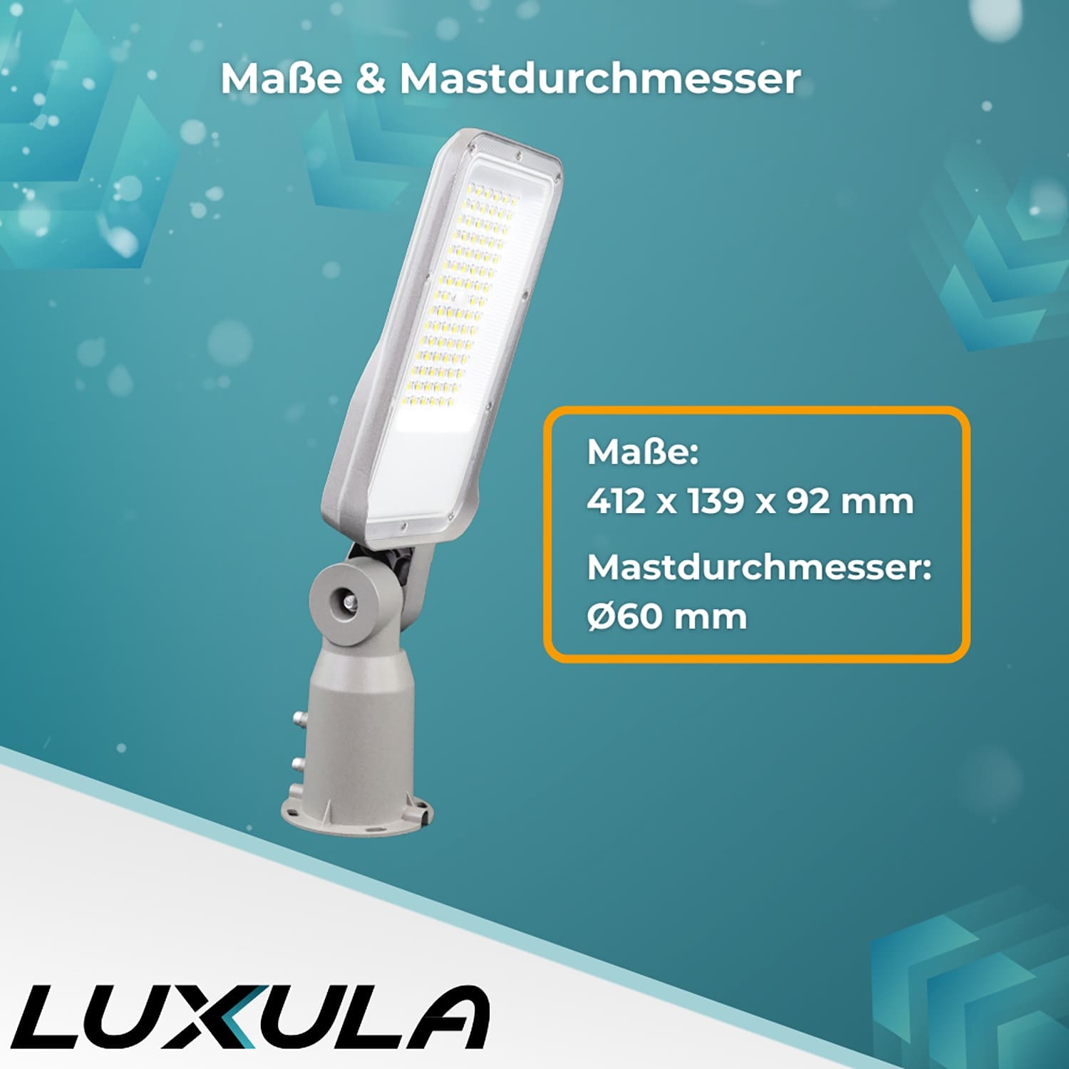 LUXULA LED-Straßenleuchte LX800100, 50W, 6000lm, 4000K, neutralweiß, IP65