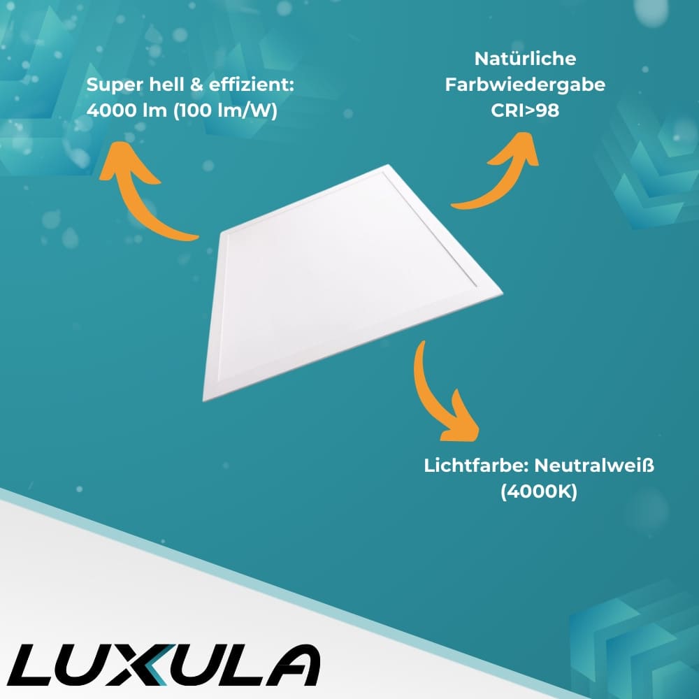 LUXULA LED-Panel LX-62-4000-CRI98, EEK: F, 40 W, 4000 lm, 4000 K