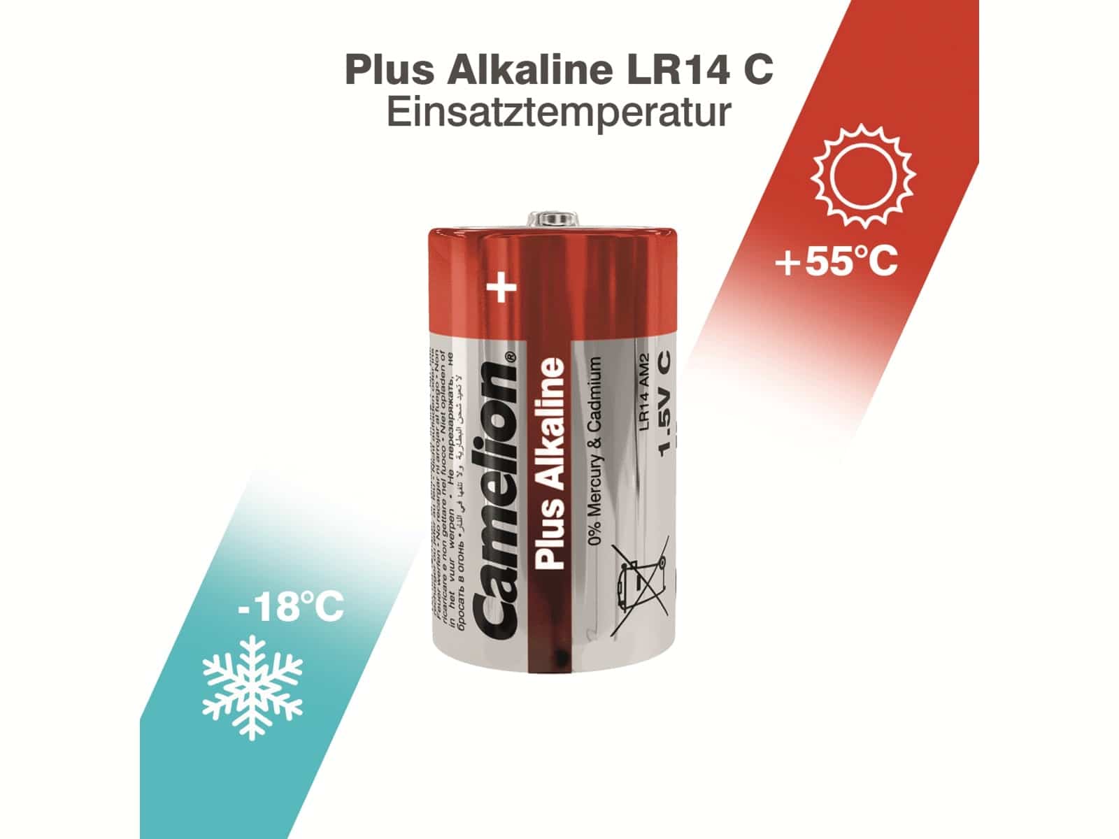 CAMELION Baby-Batterie, Plus-Alkaline, LR14, 2 Stück