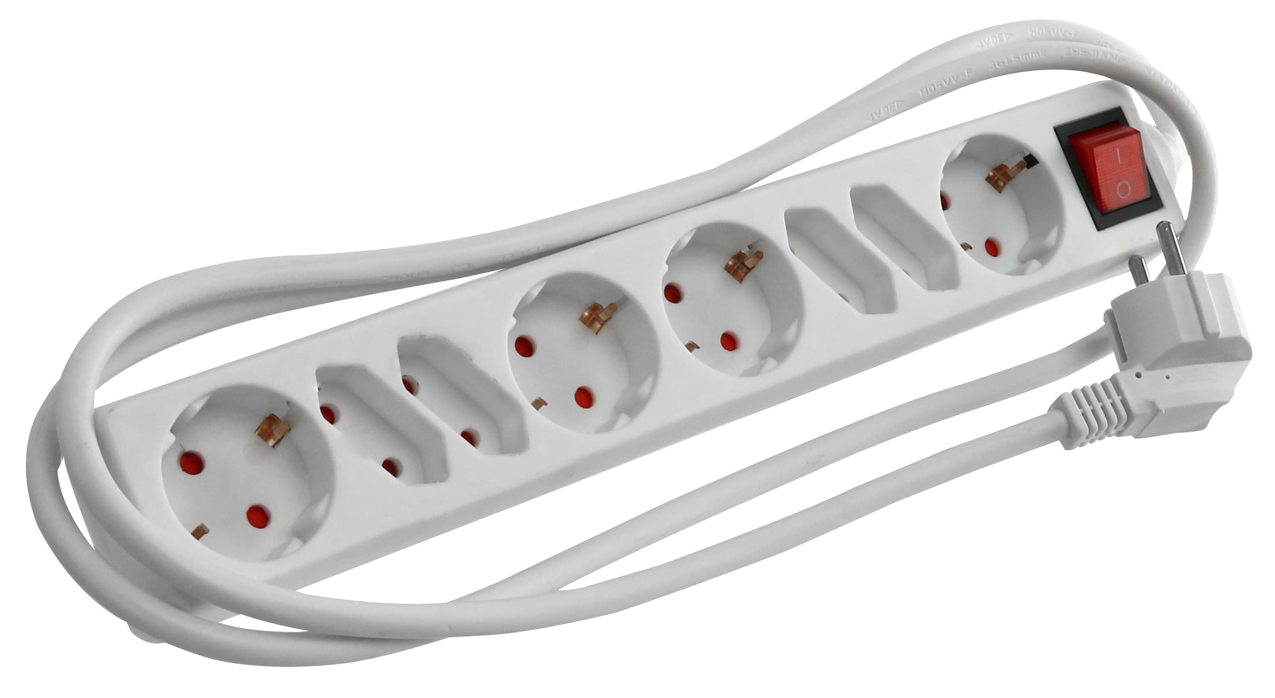 Steckdosenleiste 42821, 8-fach, weiß, mit Schalter