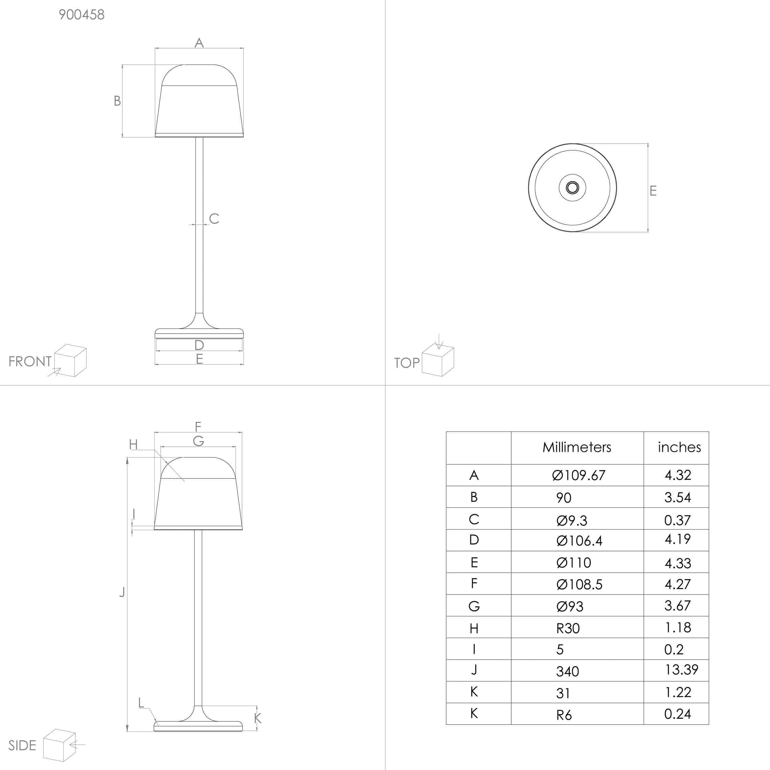 EGLO LED-Tischleuchte 900458 grau, 2,2 W, 200 lm, 3000 K, IP54