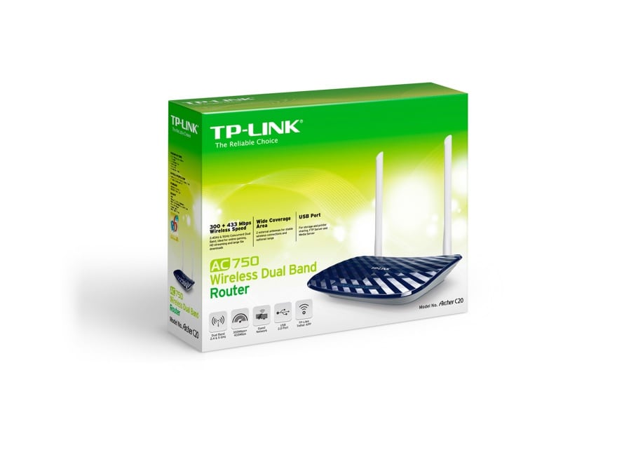 Dualband WLAN-Router TP-LINK Archer C20, V4.0, AC750