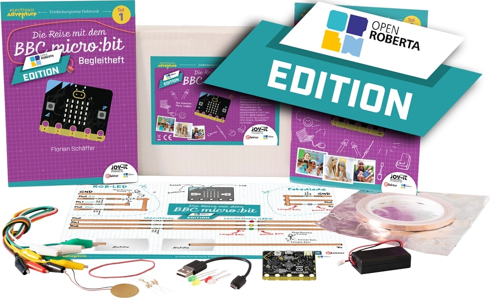  JOY-IT Abenteuer Elektronik MicroBit-V2, Open Roberta Edition