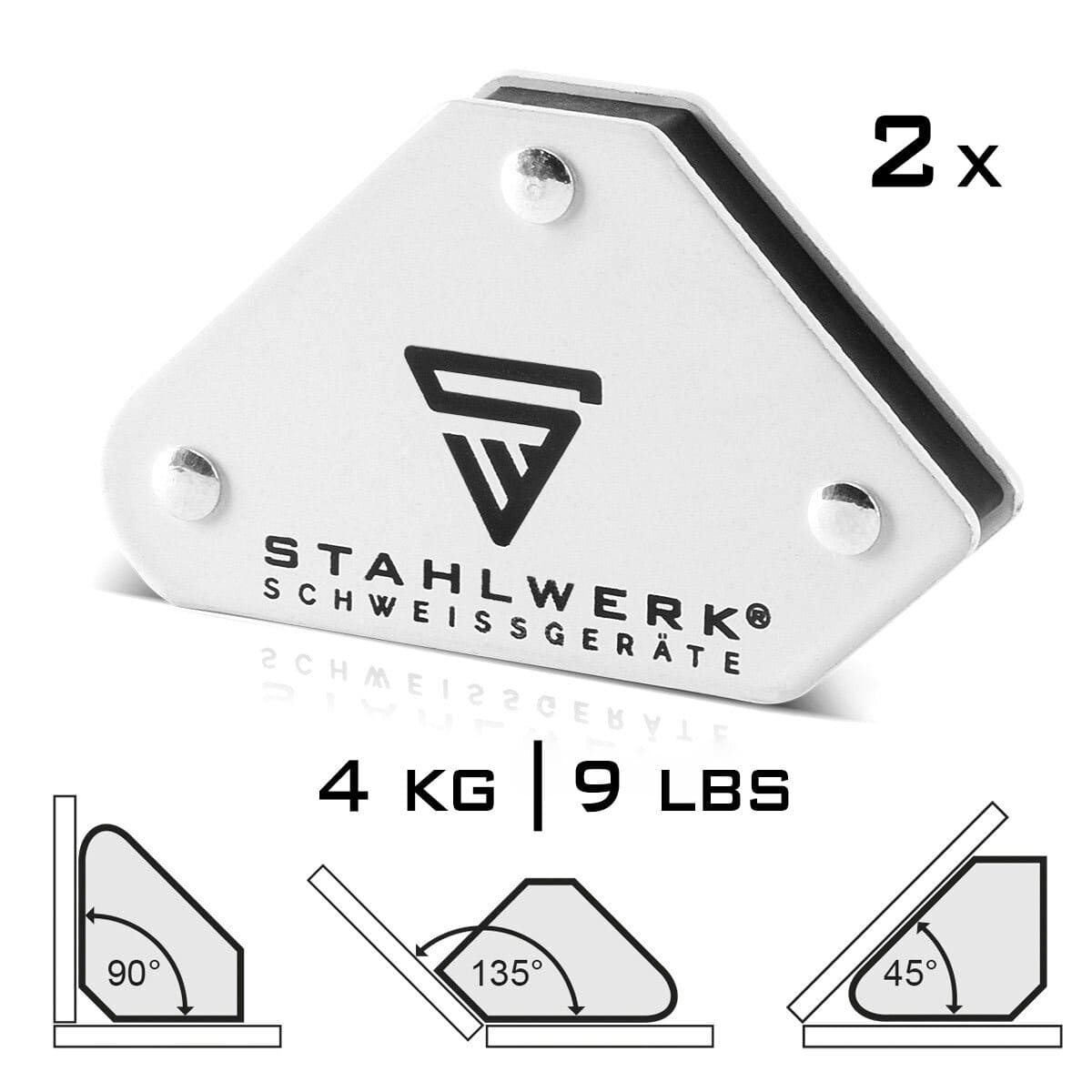 STAHLWERK Magnetwerkzeug-Set, 5331, 2x Magnet-Schweißwinkel + Masseklemme