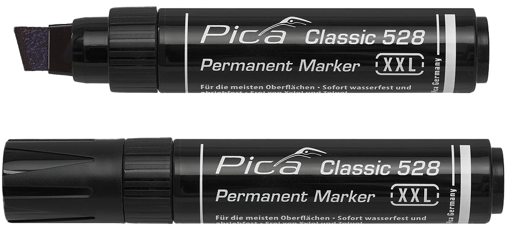 PICA Classic Permanent Marker XXL, 528/46/SB, Keilspitze, schwarz