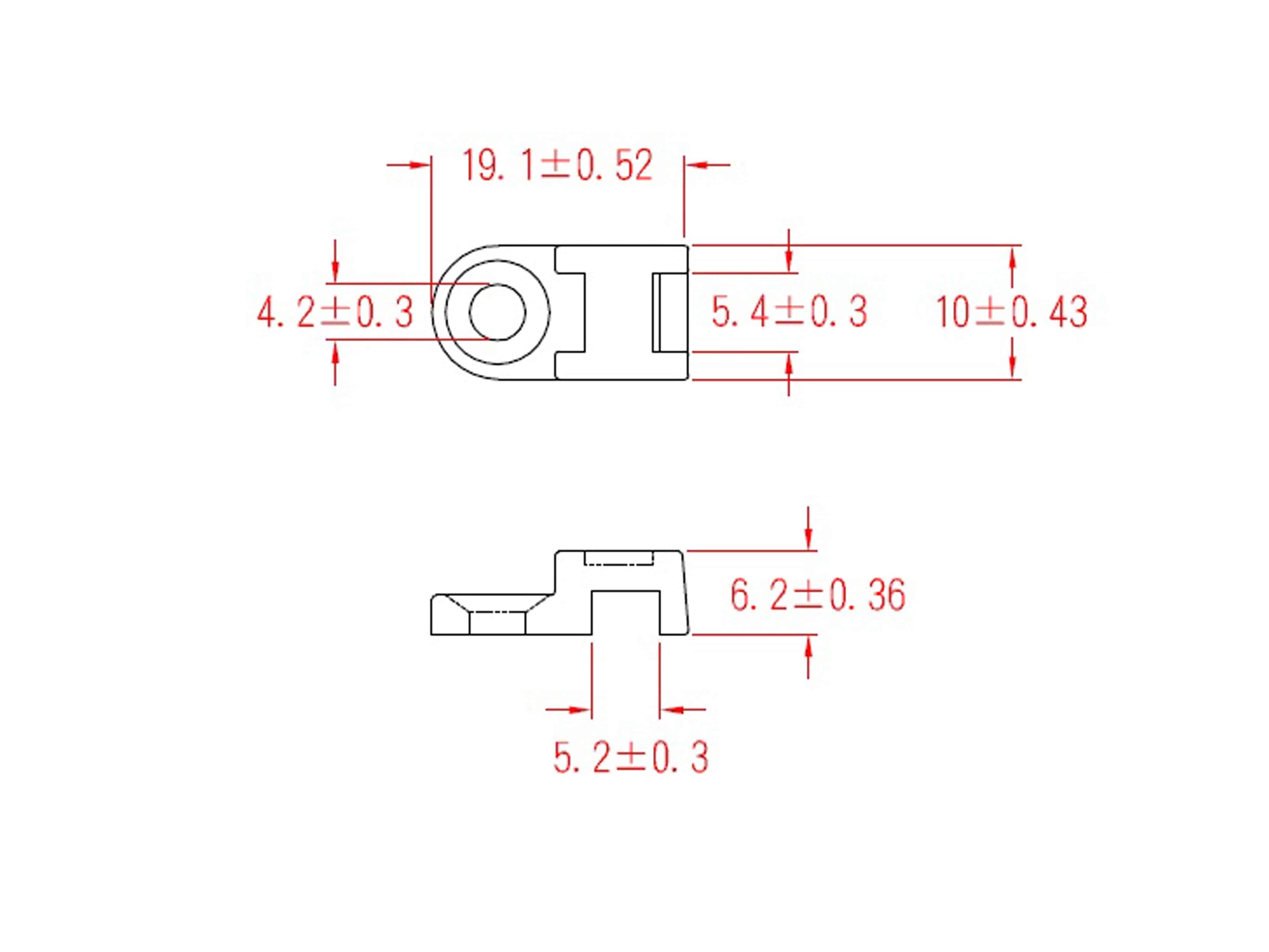 KSS Befestigungssockel schraubbar Polyamid 6.6, Natur, Befestigungsloch 4,2, L=19,1, B=10, 1 Stück