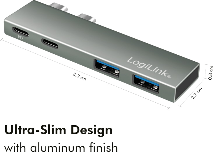 LOGILINK USB 3.2 Dockingstation UA0399, Gen2x2, 4-Port, PD, silber 