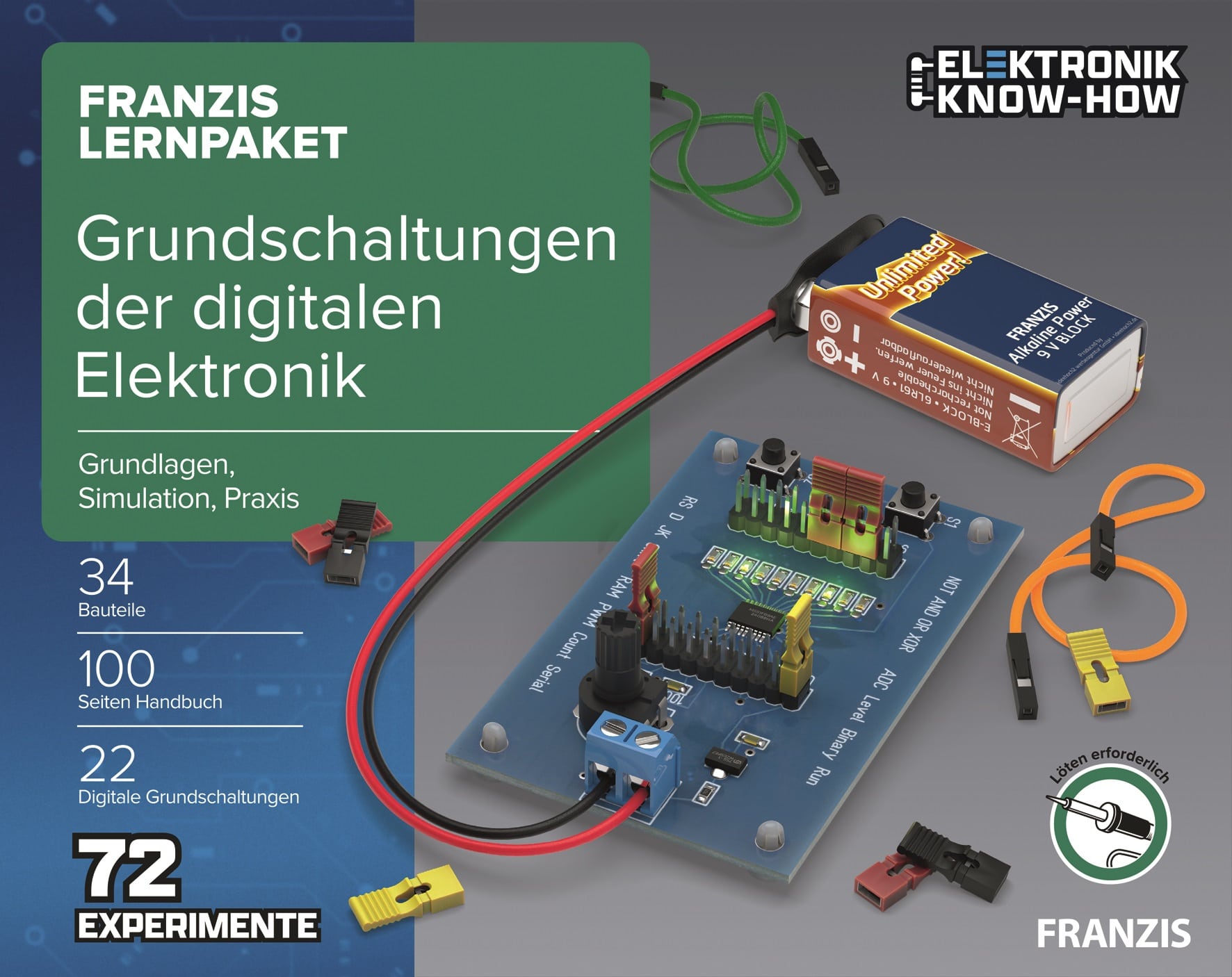 FRANZIS Lernpaket Grundschaltungen der digitalen Elektronik 67204, ab 14 Jahre