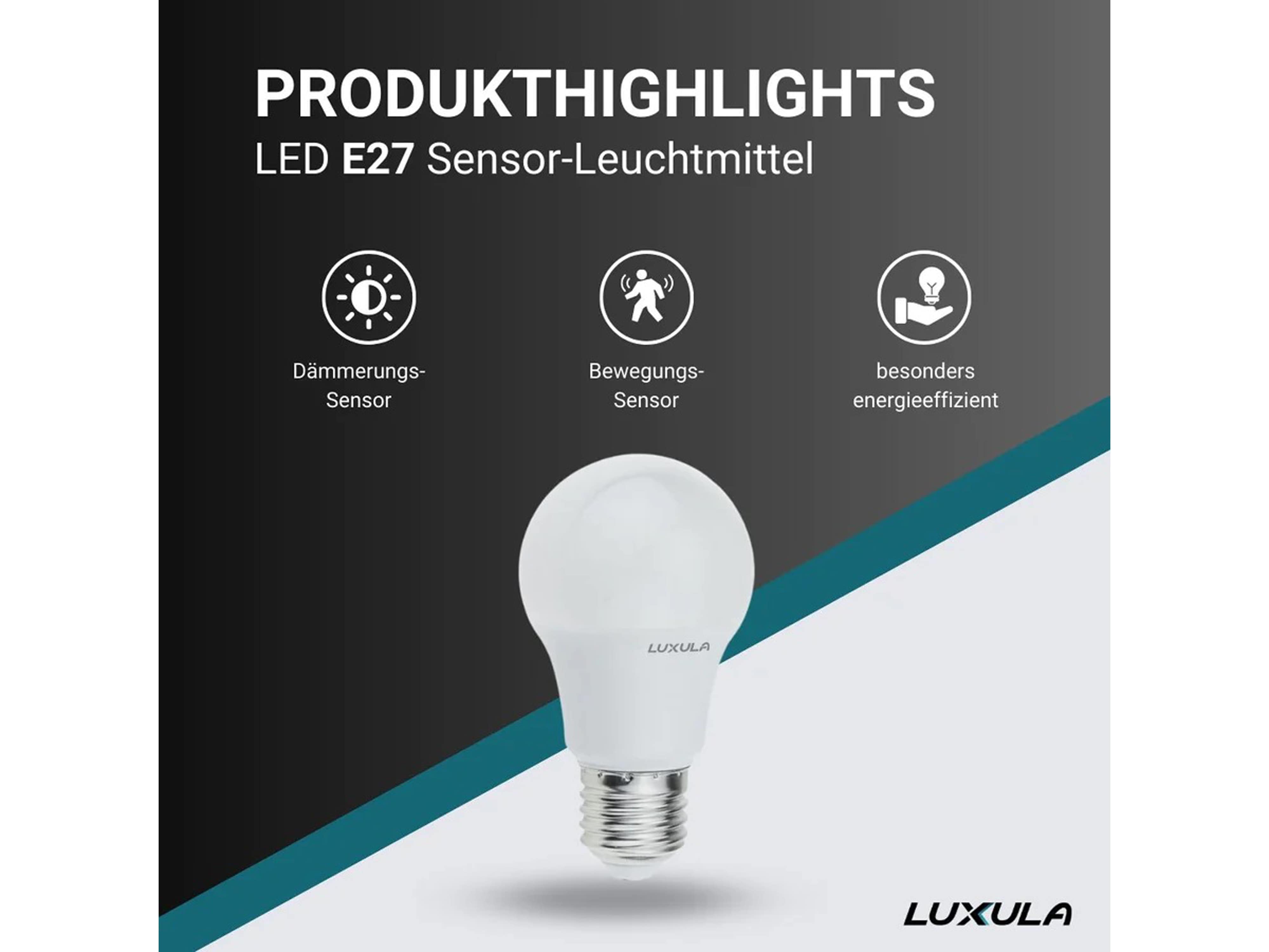 LUXULA LED-Lampe, Tropfenform, Sensor, E27, EEK: F, 9W, 911lm, 2700K