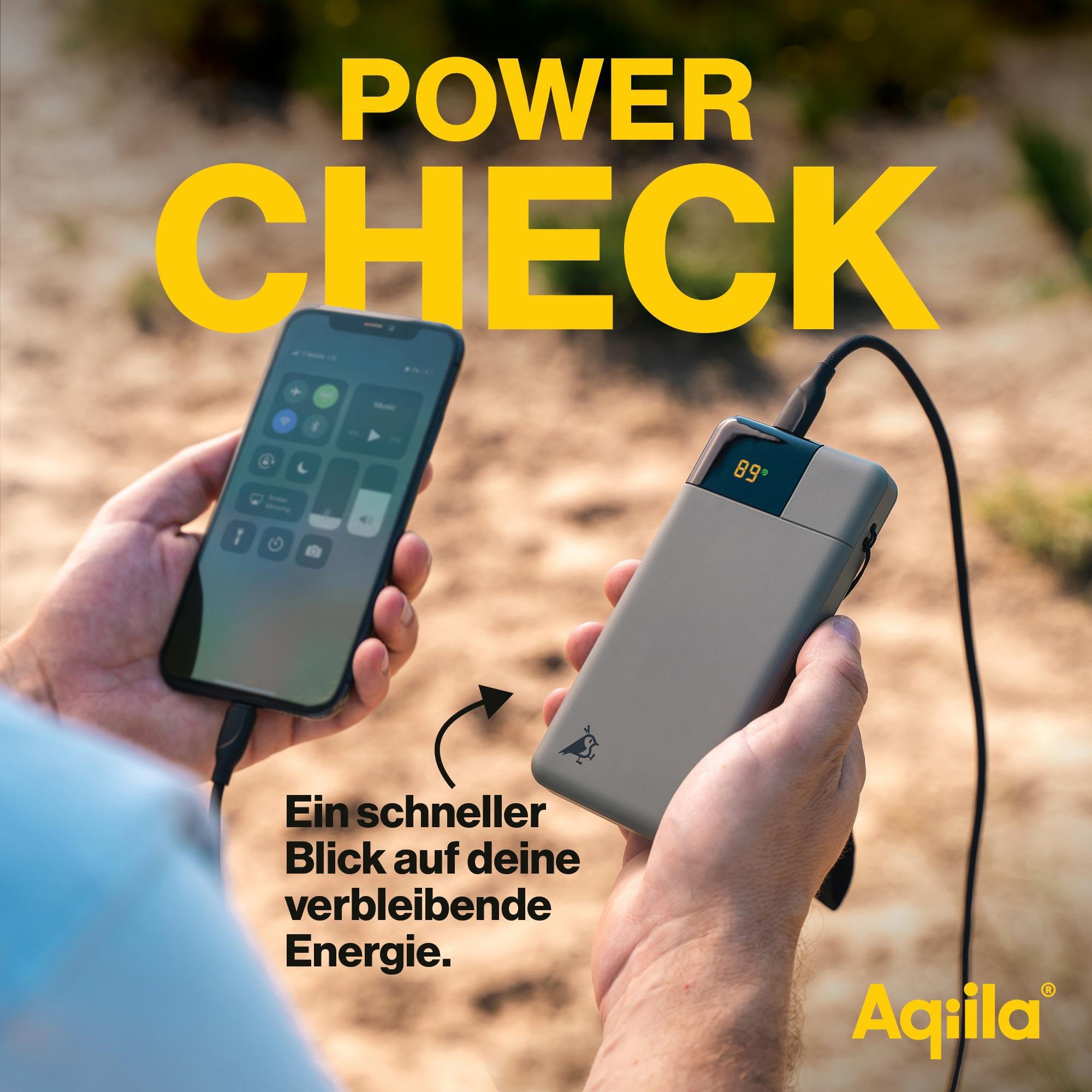 AQIILA Powerbank Powerbird B10, 20 W, 10.000mAh, 1x USB-A, 2x USB-C, moosgrün