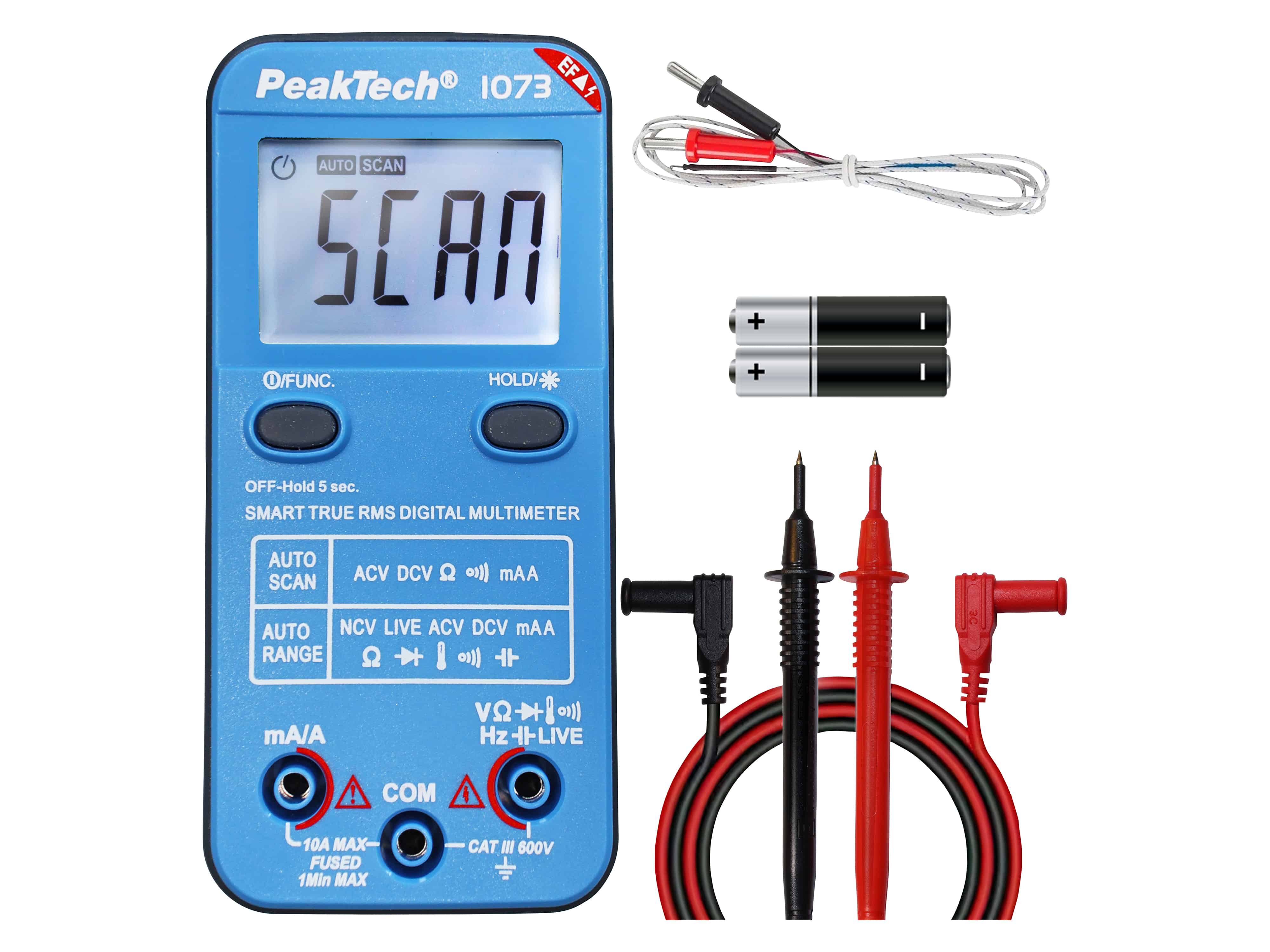 PEAKTECH Smart-Multimeter, P 1073, 600 V AC/DC, NCV, True RMS