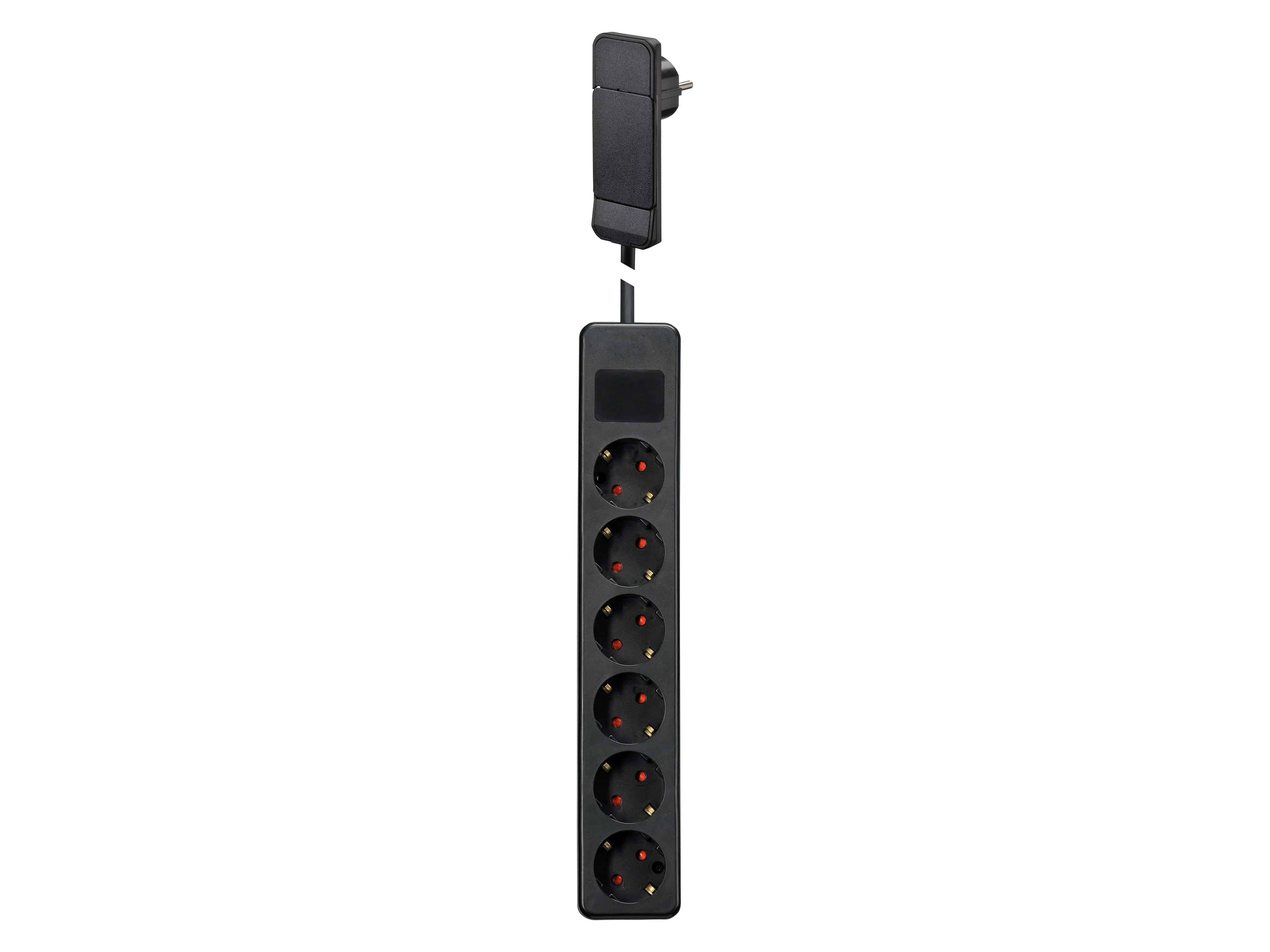 GEBRO Steckdosenleiste 104715, 6-fach, mit Flachstecker SmartPlug, schwarz