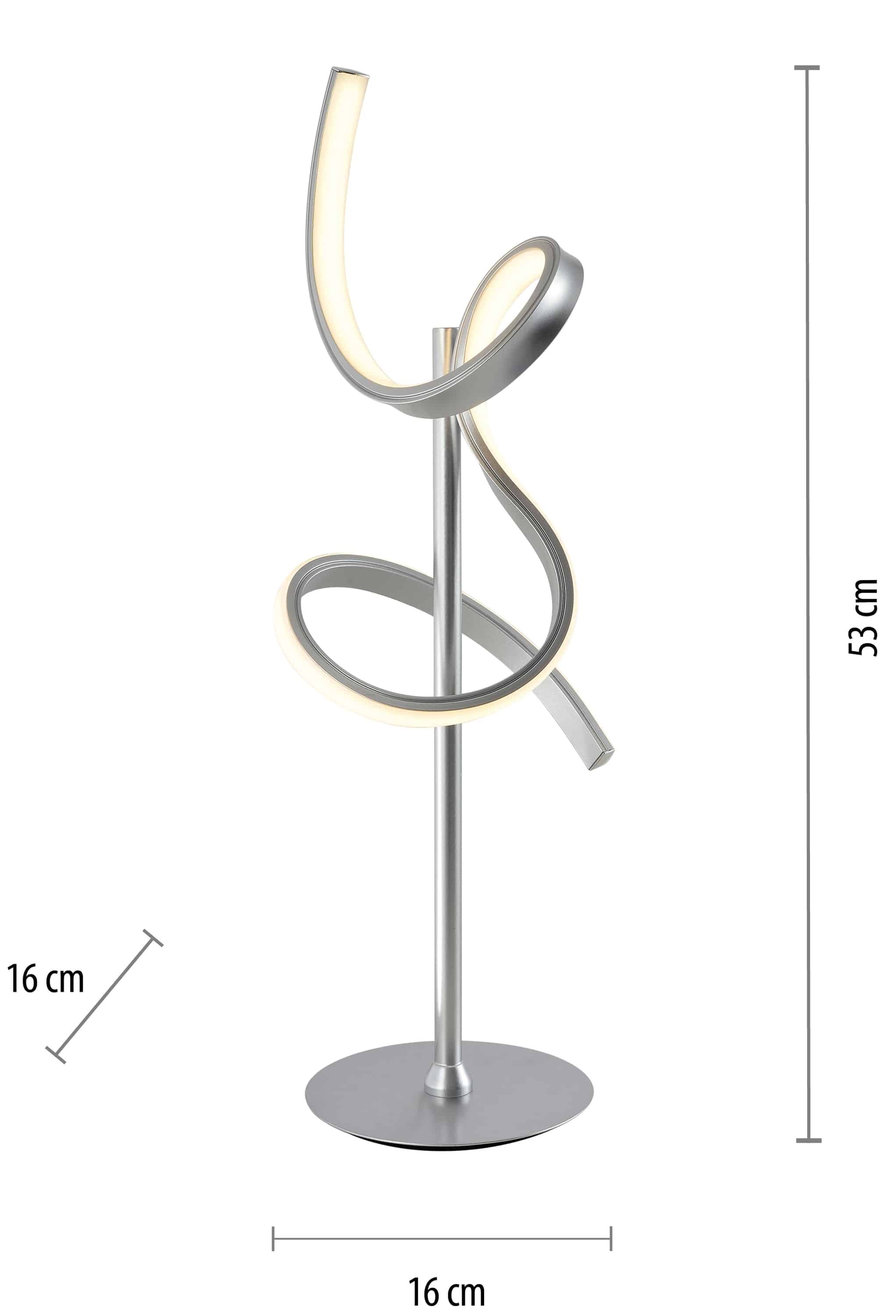 JUST LIGHT LED-Tischleuchte 19030-21 silber, 11,5 W, 1320 lm, 3000 K 