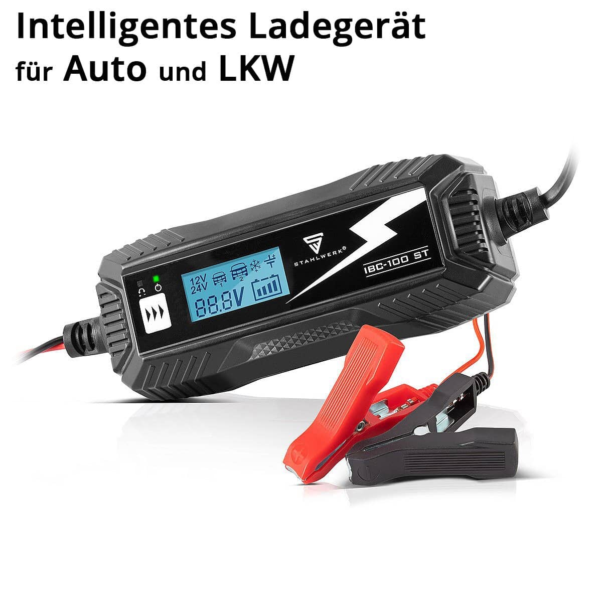 STAHLWERK Batterieladegerät IBC-100 ST, 12 V/ 24 V, 10 Lademodi