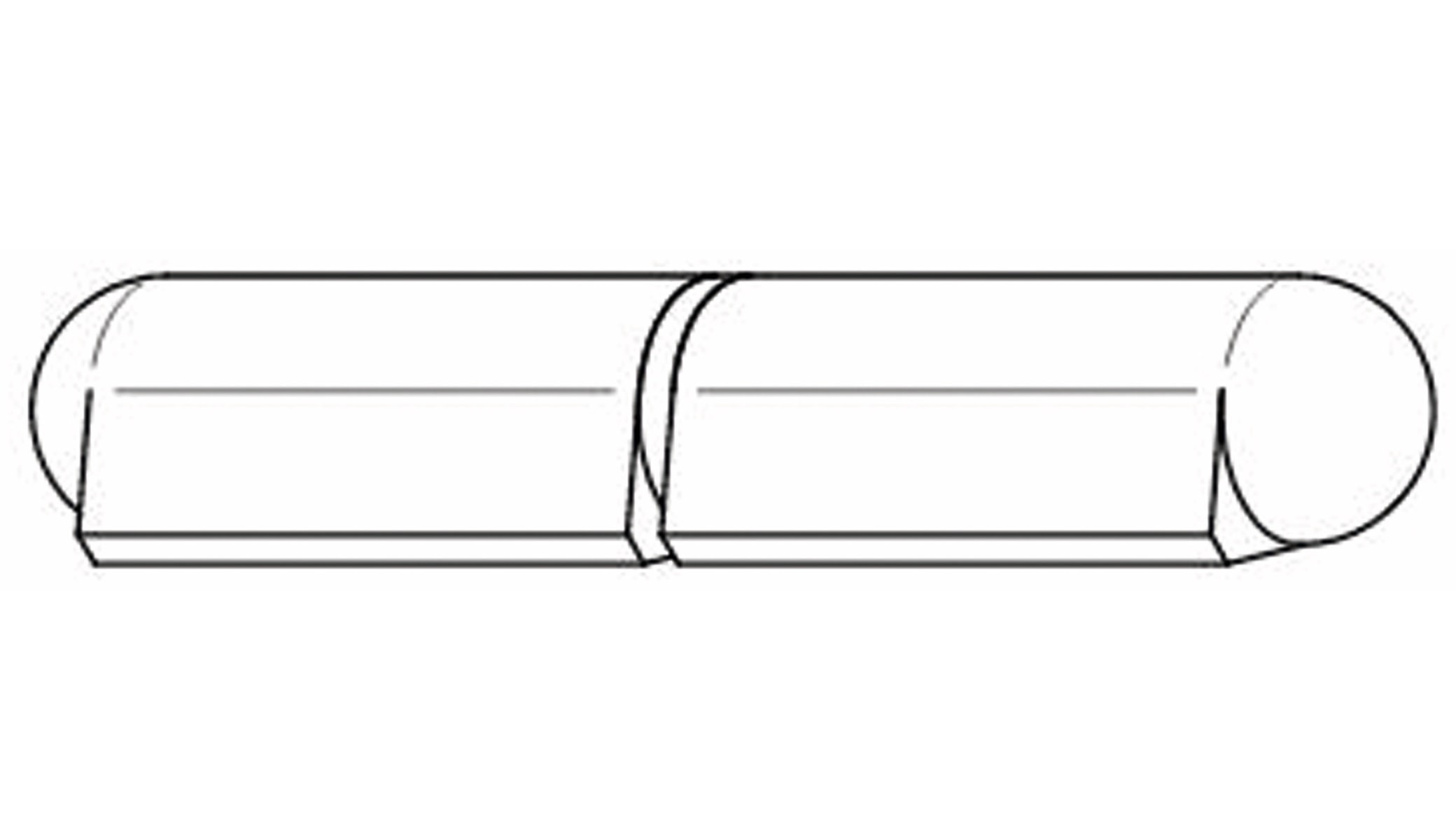 Bandrolle, Anschweißscharnier, 80x12 mm, 2-teilig, Stahl