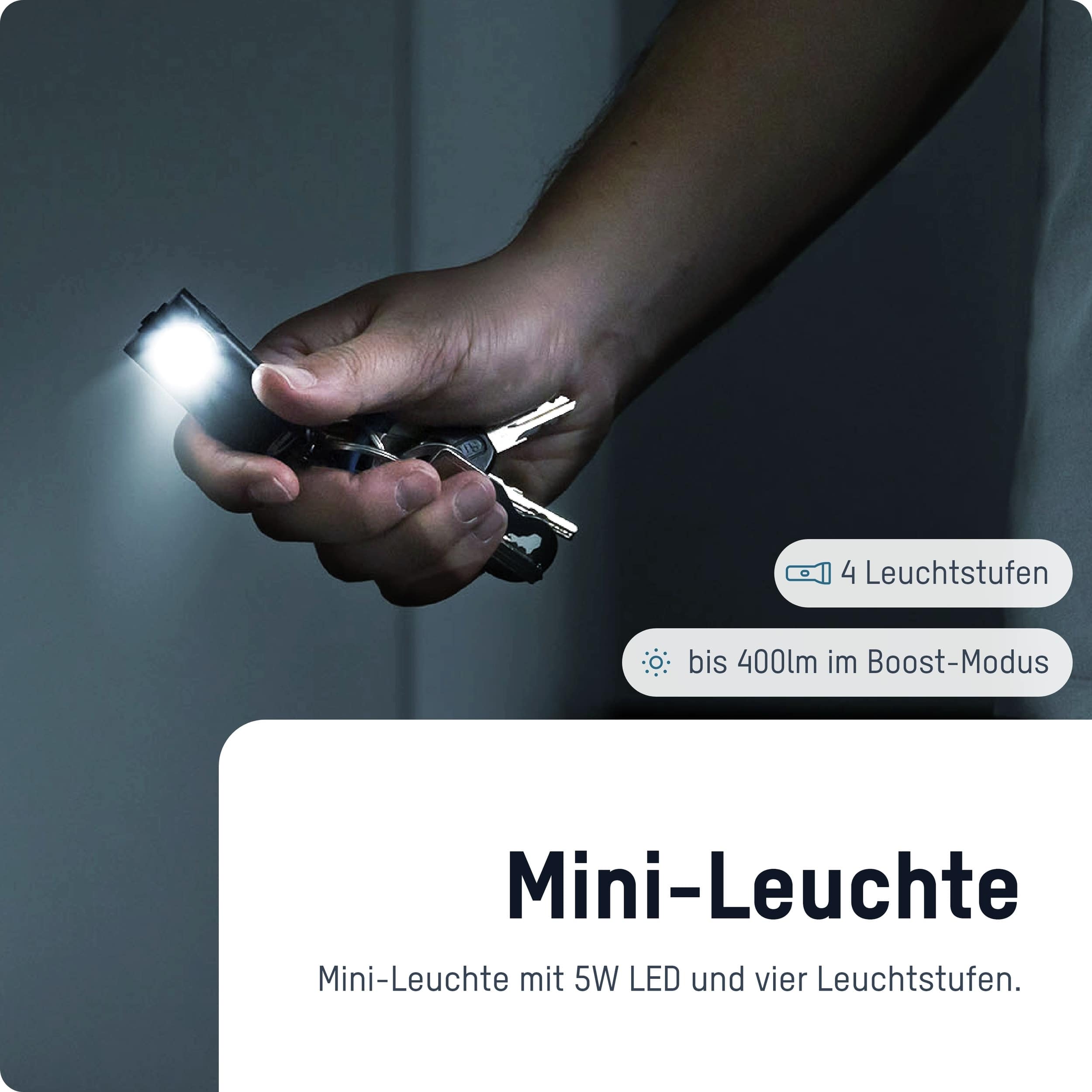 ANSMANN LED-Mini-Arbeitsleuchte ML400R, wiederaufladbar, schwarz