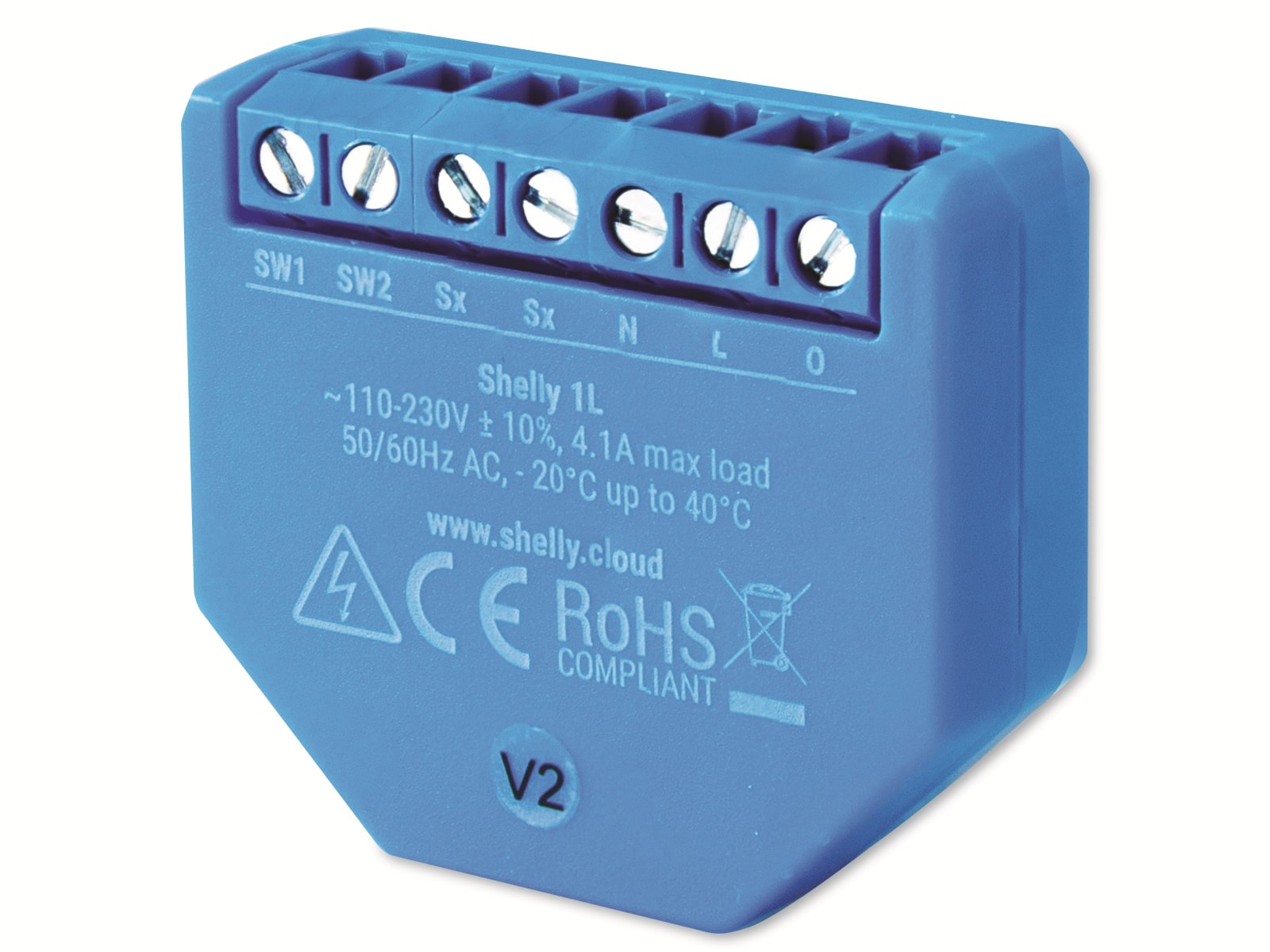 SHELLY WLAN-Schaltaktor 1L, 4,1 A, Ohne Neutralleiter | 591016